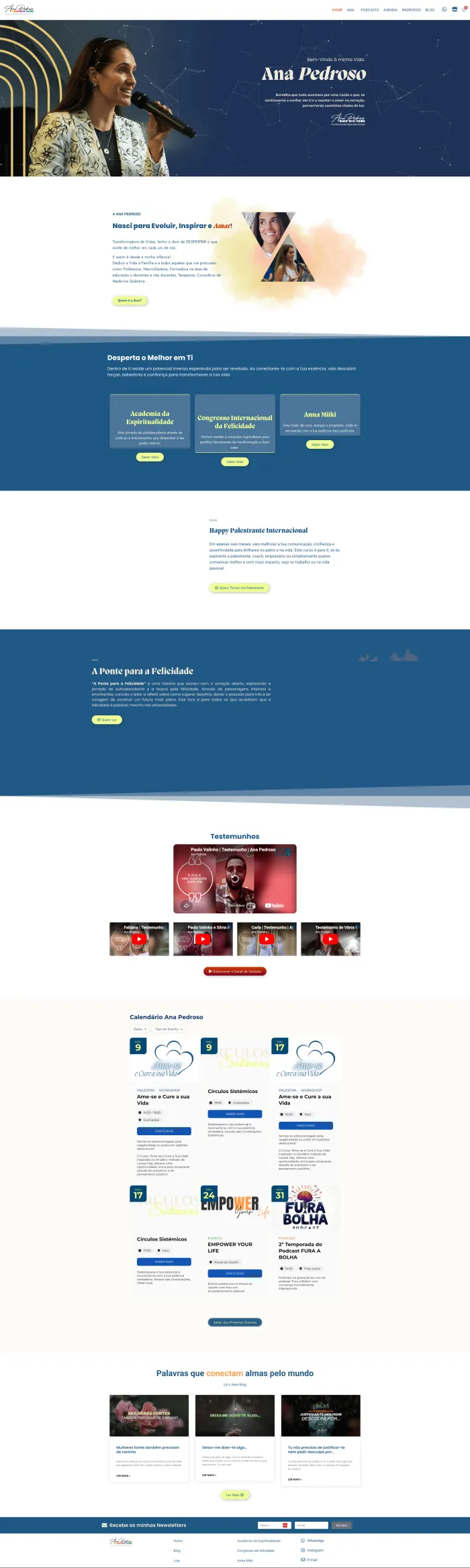 Website Ana pedroso no telemóvel